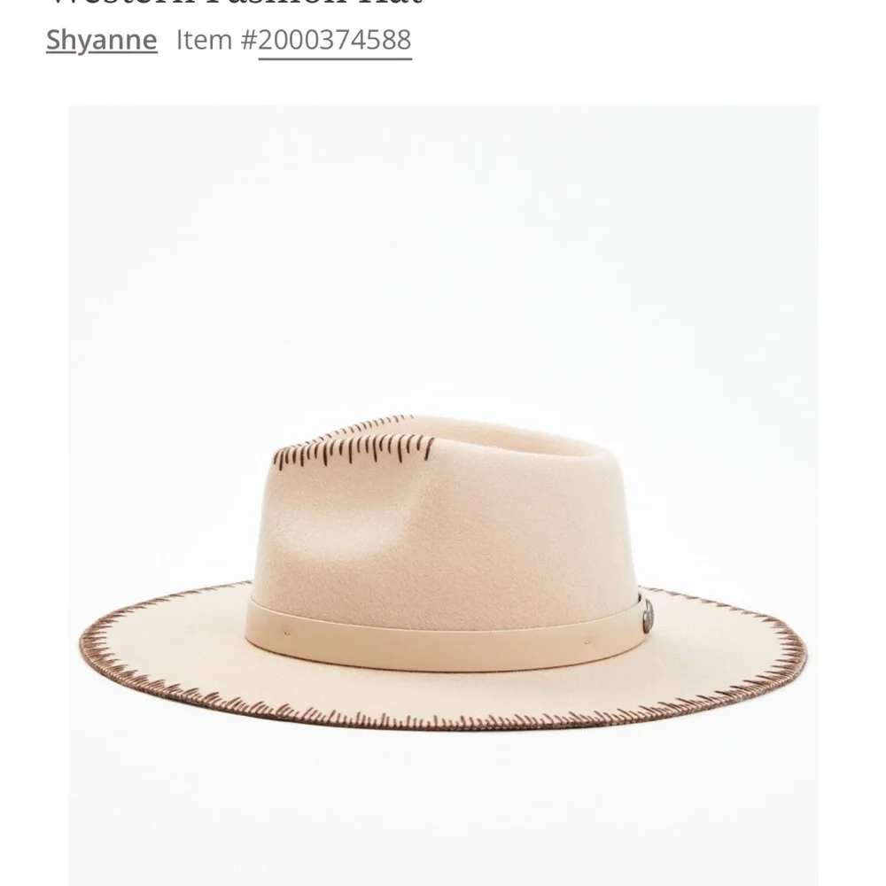 Boot Barn Shyanne Pinky Tan Embroidered Edge Western Fashion Flat Brim Hat OS